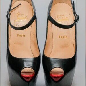 Christian louboutin lady highness 160 Kid/Patent calf toe sz 38.5